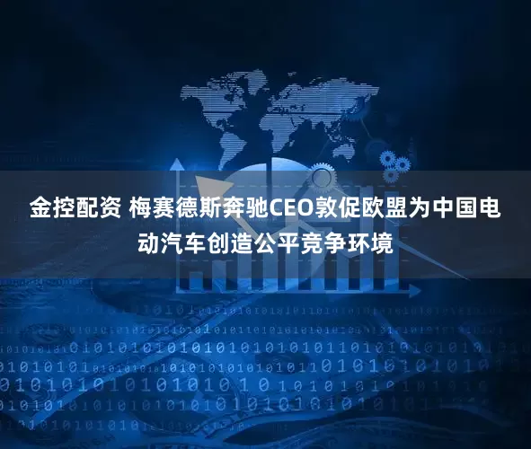 金控配资 梅赛德斯奔驰CEO敦促欧盟为中国电动汽车创造公平竞争环境